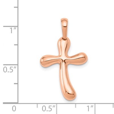 14K Rose Gold Freeform Cross Pendant