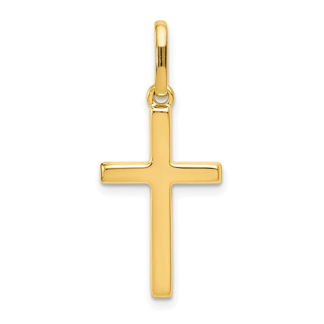 14k Hollow Cross Pendant, 30 x 13mm