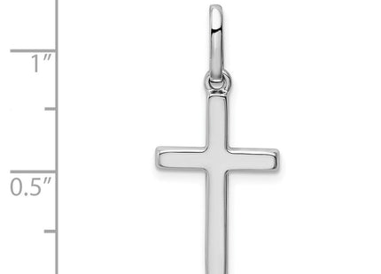 14k White Gold Hollow Cross Pendant (Style K1172)