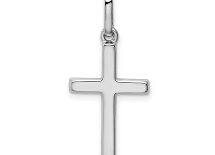 14k White Gold Hollow Cross Pendant (Style K1172)