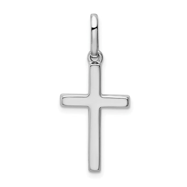 14K white gold cross pendant