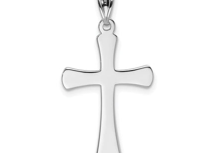 14k White Gold Hollow Cross Pendant (Style K1182)
