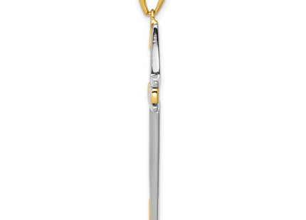 14K gold cross pendant, alternate view