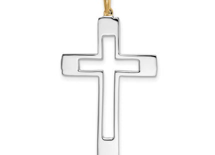 14K gold cross pendant, another view