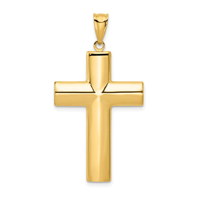 14k Hollow Cross Pendant, 45 x 21mm