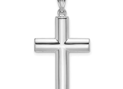 14k White Gold Hollow Cross Pendant (Style K1207W)