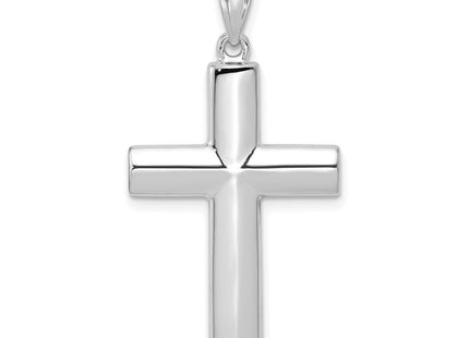 14k White Gold Hollow Cross Pendant (Style K1207W)