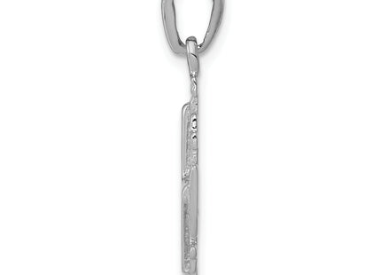 14k White Gold Jerusalem Cross Pendant, 30 x 24mm