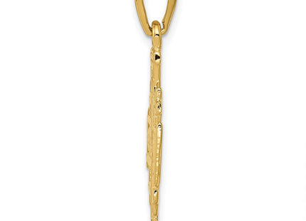 14K gold cross pendant, alternate view