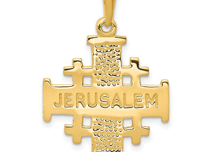 14K gold cross pendant, another view