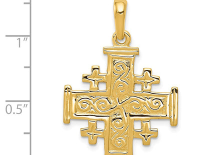 14K gold cross pendant, further view