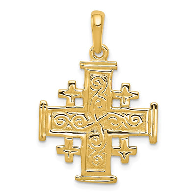 14K gold cross pendant