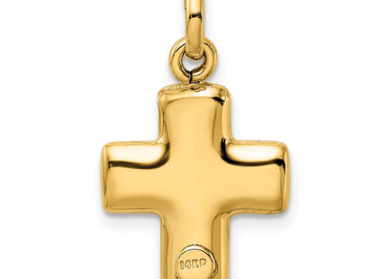 14K white gold cross pendant, another view