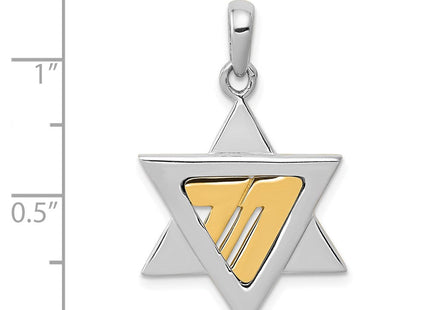 14k Two-tone Star of David Pendant (Style K1270)