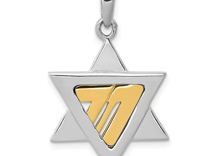 14k Two-tone Star of David Pendant (Style K1270)