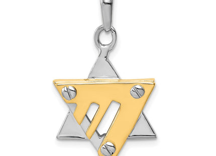 14k Two-tone Star of David Pendant (Style K1272)