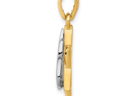 14k Two-tone Star of David Pendant (Style K1275)