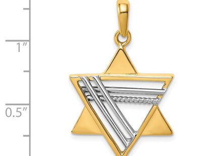 14k Two-tone Star of David Pendant (Style K1286)