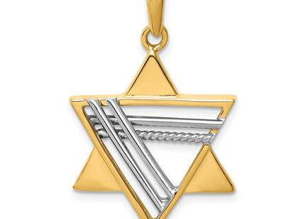14k Two-tone Star of David Pendant (Style K1286)