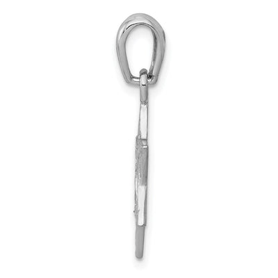 14K White Gold Star Of David Pendant, 26 x 15mm