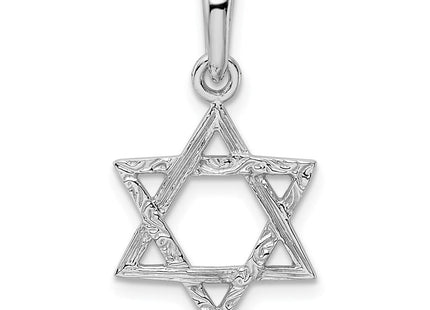 14k White Gold Star Of David Pendant (Style K1288)