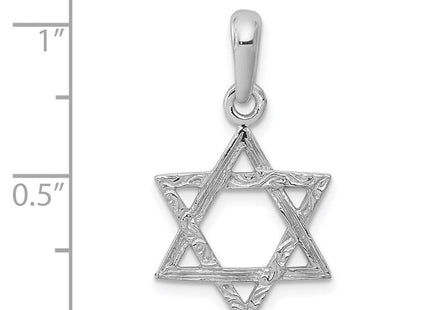 14k White Gold Star Of David Pendant (Style K1288)