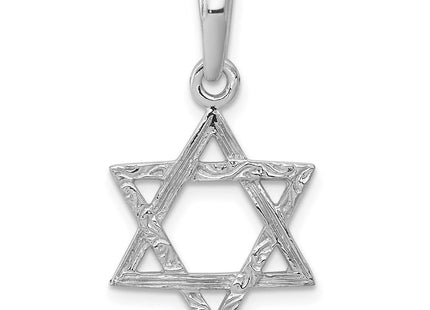 14k White Gold Star Of David Pendant (Style K1288)