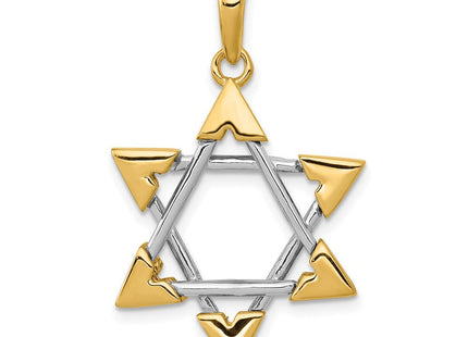 14k Two-tone Star of David Pendant (Style K1289)