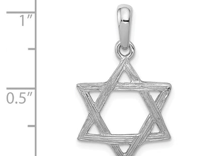 14K white gold star pendant, further view