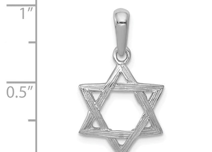 14K white gold star pendant, further view