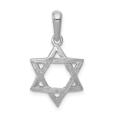 14K white gold star pendant