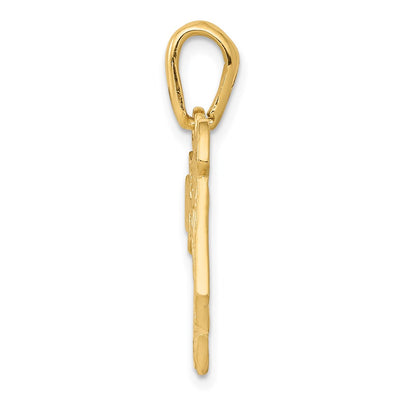 14K Filigree Chai Pendant, 25 x 19mm