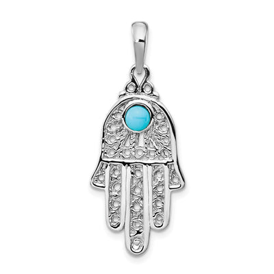14K white gold turquoise pendant