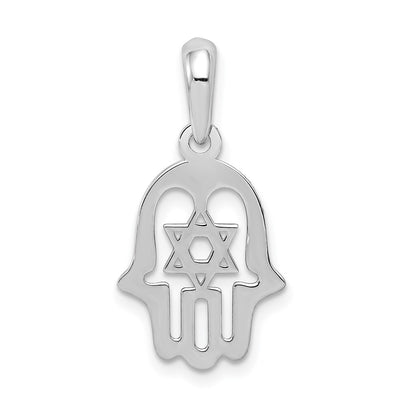 14K white gold star pendant