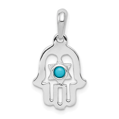 14K white gold turquoise pendant