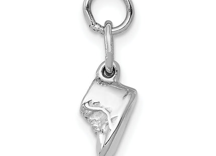 14k 3D Moveable White Gold Baby Shoes Charm