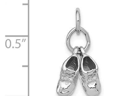14k 3D Moveable White Gold Baby Shoes Charm