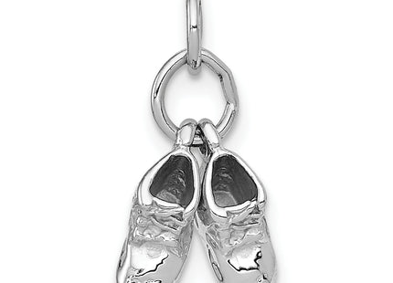 14k 3D Moveable White Gold Baby Shoes Charm