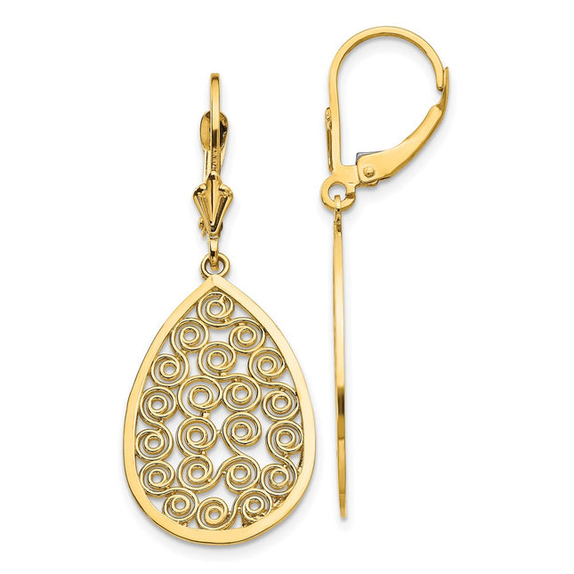 14k Yellow Gold Earrings Style K1394 - Classique Jewelry Inc.