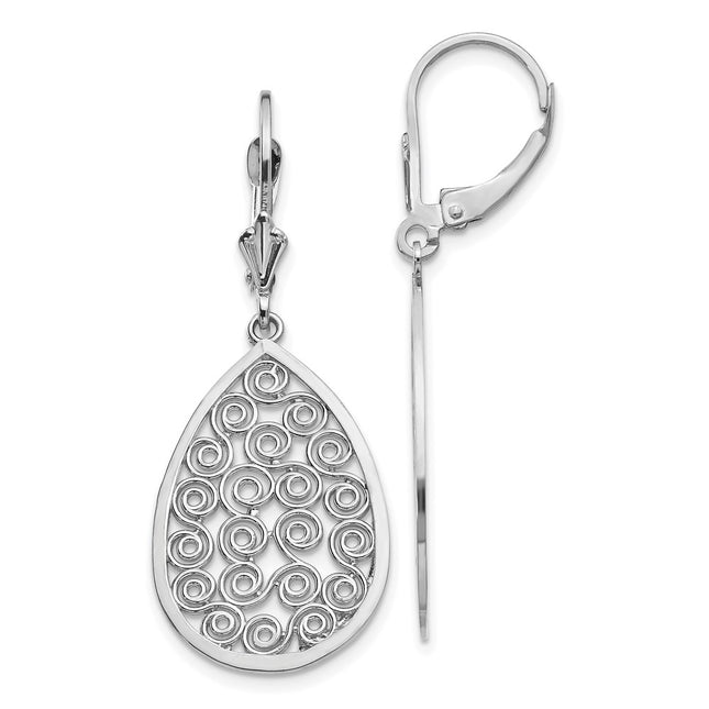 14k White Gold Earrings Style K1395 - Classique Jewelry Inc.