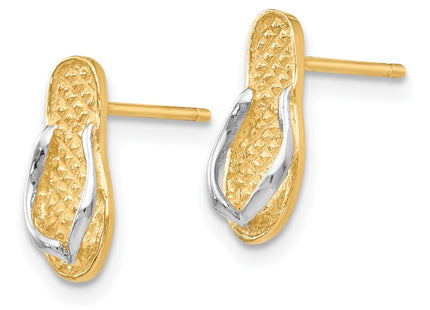 14k Yellow & Rhodium Earrings Style K1397 - Classique Jewelry Inc.