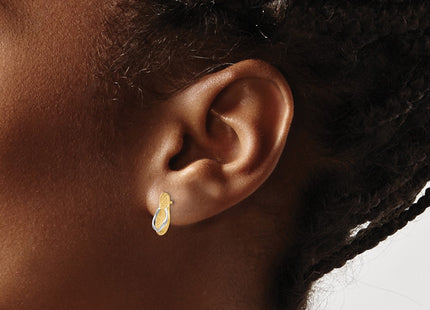 14k Yellow & Rhodium Earrings Style K1397 - Classique Jewelry Inc.