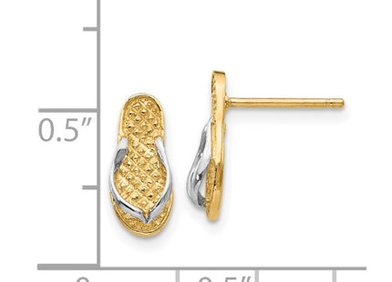 14k Yellow & Rhodium Earrings Style K1397 - Classique Jewelry Inc.