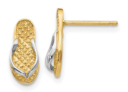 14k Yellow & Rhodium Earrings Style K1397 - Classique Jewelry Inc.