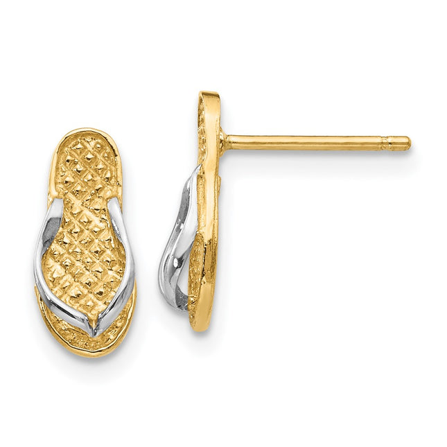 14k Yellow & Rhodium Earrings Style K1397 - Classique Jewelry Inc.