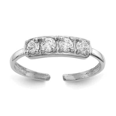 14K white gold cubic zirconia ring