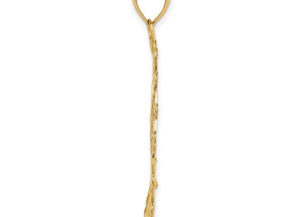 14k White Rhodium Diamond-cut Filigree Pendant (Style K1547)