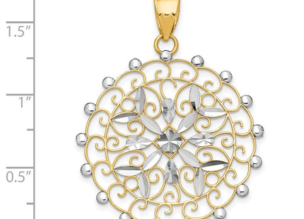 14k Yellow & Rhodium Pendants Style K1547 - Classique Jewelry Inc.