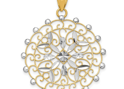 14k Yellow & Rhodium Pendants Style K1547 - Classique Jewelry Inc.