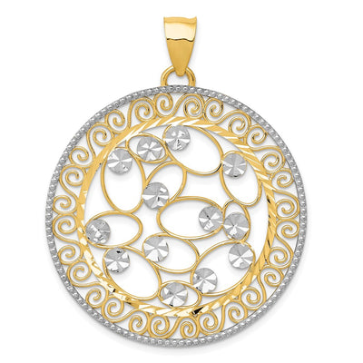 14K white gold pendant